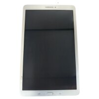 Original Samsung Galaxy Tab E SM-T561 LCD Display + Touchscreen Front Glas + Rahmen (White) - Weiss / Service Pack - Sehr Gut