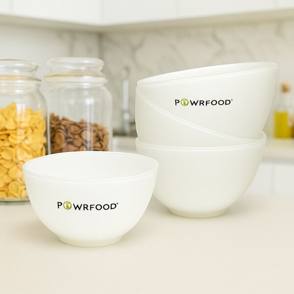 Kunststoffschale in Weiß mit mattem Finish – 0,5 Liter – stapelbar & standfest – NEU